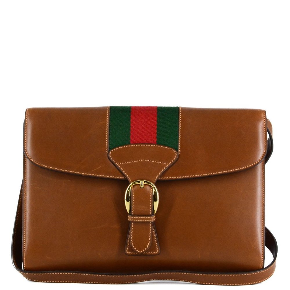 GUCCI Web Buckle Messenger Crossbody